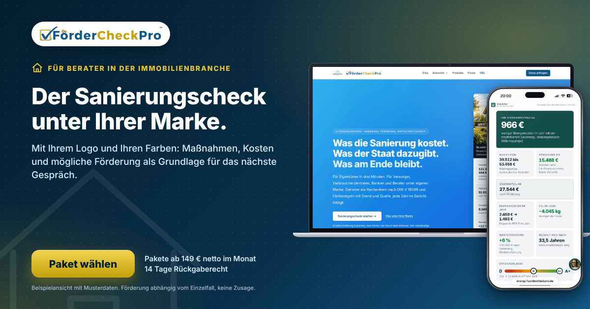 Werbemittel: Cleo, der Sanierungscheck unter Ihrer Marke